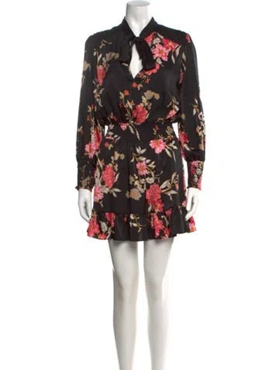 Pre-owned Misa Floral Print Mini Dress In Multi