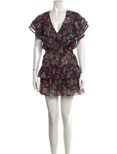 Pre-owned Misa Floral Print Mini Dress In Multi
