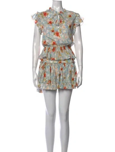 Pre-owned Misa Floral Print Mini Dress In Multi