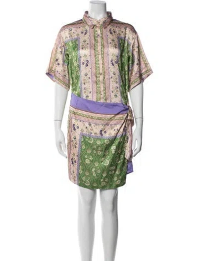 Pre-owned Misa Floral Print Mini Dress In Multi
