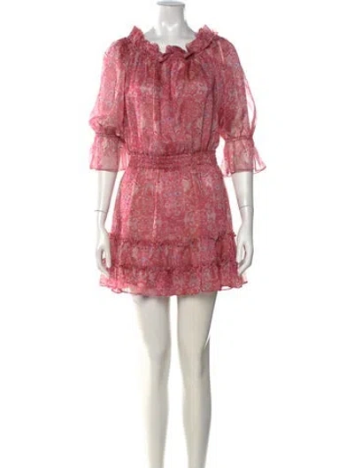 Pre-owned Misa Floral Print Mini Dress In Multi
