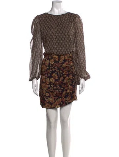 Pre-owned Misa Floral Print Mini Dress In Multi