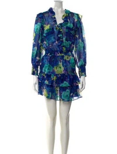 Pre-owned Misa Floral Print Mini Dress In Multi