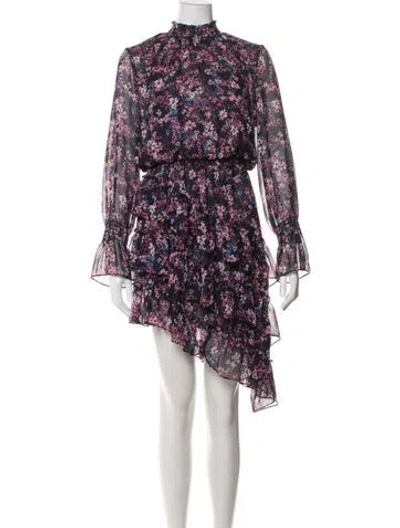 Pre-owned Misa Floral Print Mini Dress In Multicolor