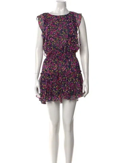 Pre-owned Misa Floral Print Mini Dress In Multicolor