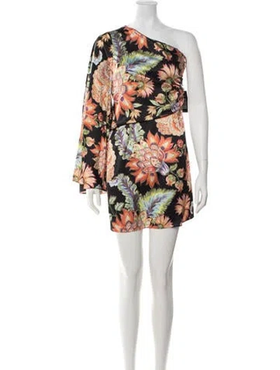Pre-owned Misa Floral Print Mini Dress In Multicolor