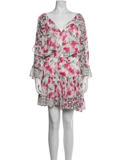 Pre-owned Misa Floral Print Mini Dress In Multicolor