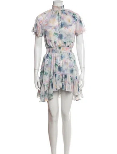 Pre-owned Misa Floral Print Mini Dress In Multicolor