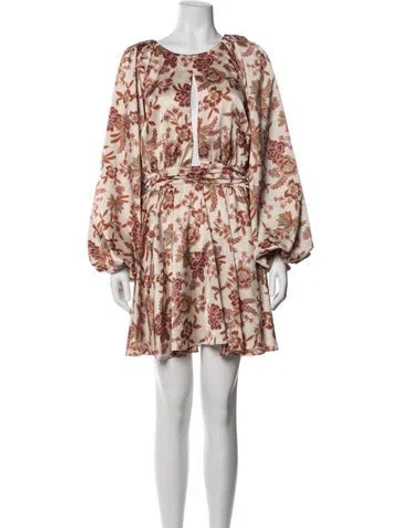 Pre-owned Misa Floral Print Mini Dress In Multicolor