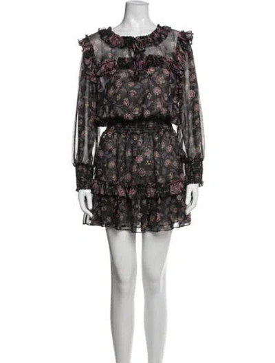 Pre-owned Misa Floral Print Mini Dress In Multicolor