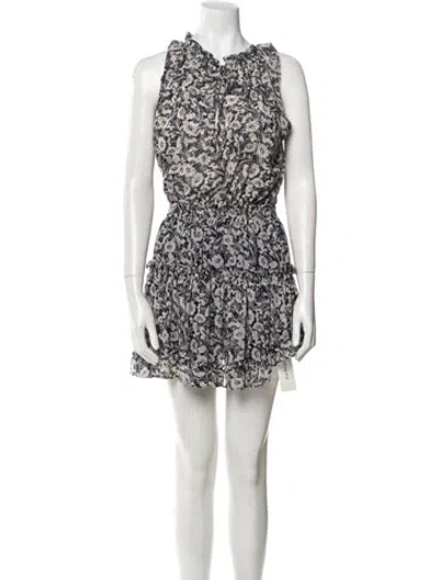 Pre-owned Misa Floral Print Mini Dress In Neutral