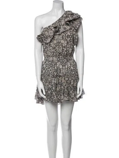 Pre-owned Misa Floral Print Mini Dress In Neutral
