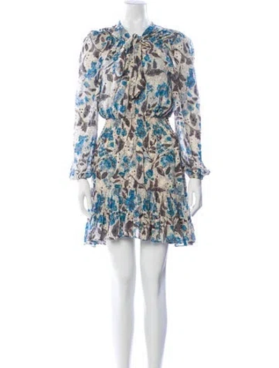 Pre-owned Misa Floral Print Mini Dress In Neutral