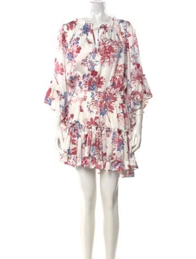 Pre-owned Misa Floral Print Mini Dress In Neutral