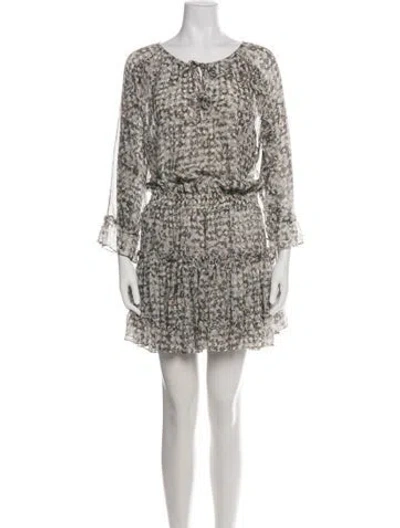 Pre-owned Misa Floral Print Mini Dress In Neutral