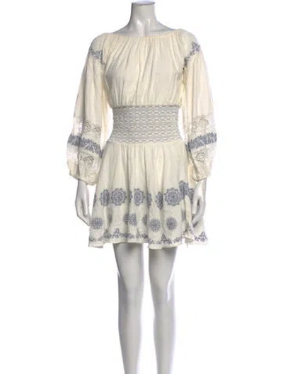 Pre-owned Misa Floral Print Mini Dress In Neutral