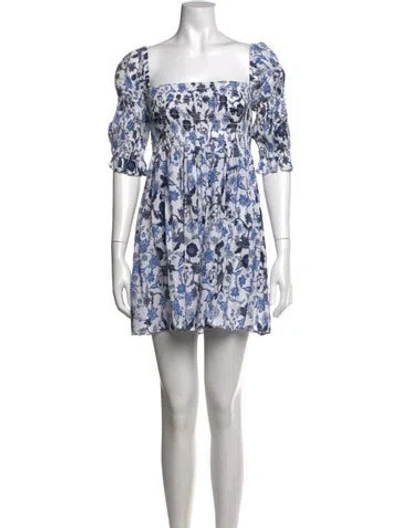 Pre-owned Misa Floral Print Mini Dress In Neutral