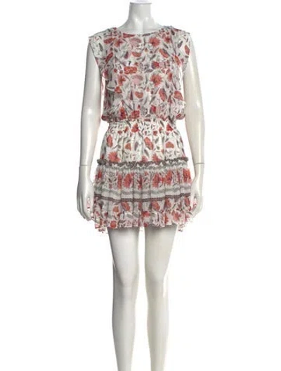 Pre-owned Misa Floral Print Mini Dress In Neutral