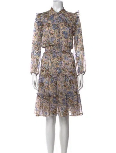 Pre-owned Misa Floral Print Mini Dress In Neutral