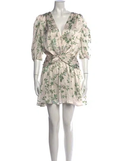 Pre-owned Misa Floral Print Mini Dress In Neutrals