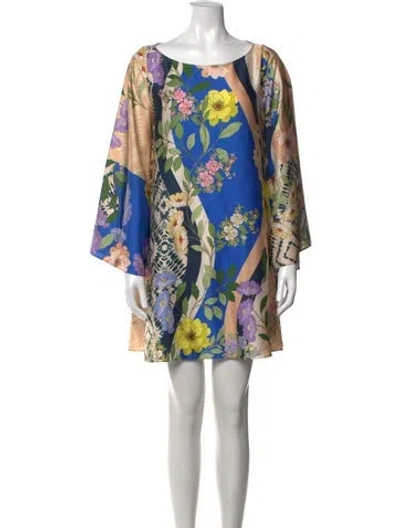 Pre-owned Misa Floral Print Mini Dress In Neutrals