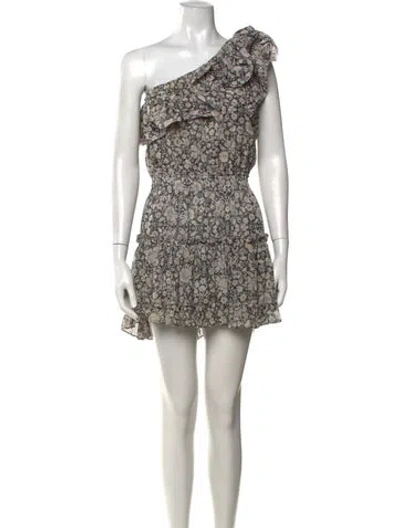 Pre-owned Misa Floral Print Mini Dress In Neutrals