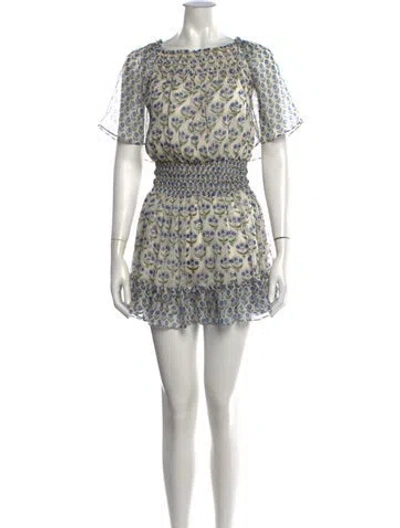 Pre-owned Misa Floral Print Mini Dress In Neutrals