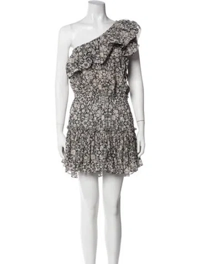 Pre-owned Misa Floral Print Mini Dress In Neutrals