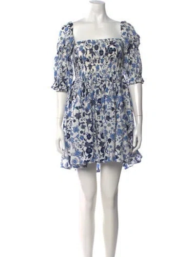 Pre-owned Misa Floral Print Mini Dress In Neutrals