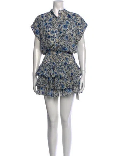 Pre-owned Misa Floral Print Mini Dress In Neutrals