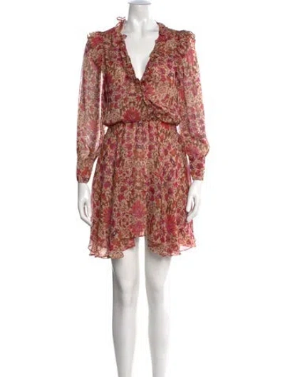 Pre-owned Misa Floral Print Mini Dress In Orange