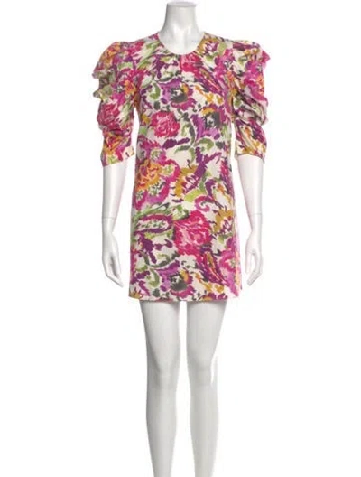 Pre-owned Misa Floral Print Mini Dress In Pink