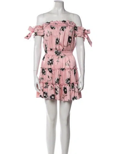 Pre-owned Misa Floral Print Mini Dress In Pink