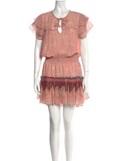 Pre-owned Misa Floral Print Mini Dress In Pink