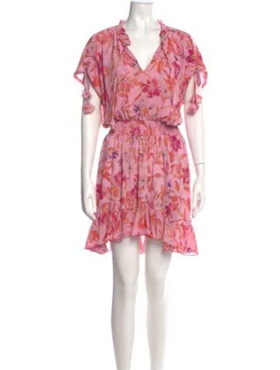 Pre-owned Misa Floral Print Mini Dress In Pink