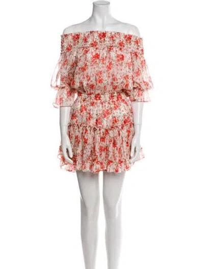 Pre-owned Misa Floral Print Mini Dress In Pink