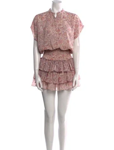 Pre-owned Misa Floral Print Mini Dress In Pink