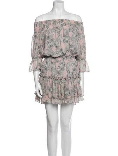 Pre-owned Misa Floral Print Mini Dress In Pink