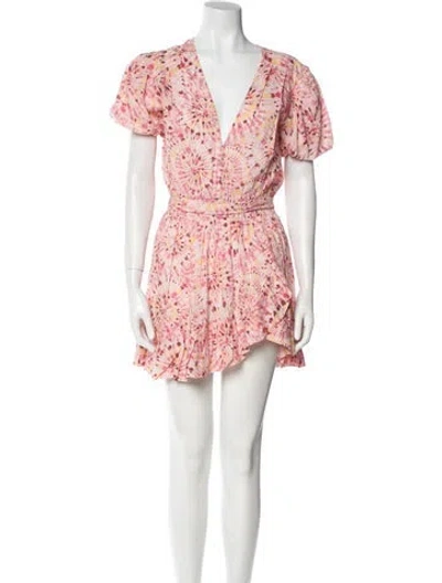Pre-owned Misa Floral Print Mini Dress In Pink