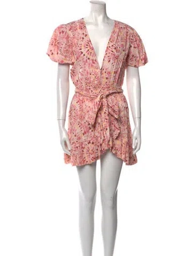 Pre-owned Misa Floral Print Mini Dress In Pink