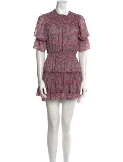 Pre-owned Misa Floral Print Mini Dress In Pink