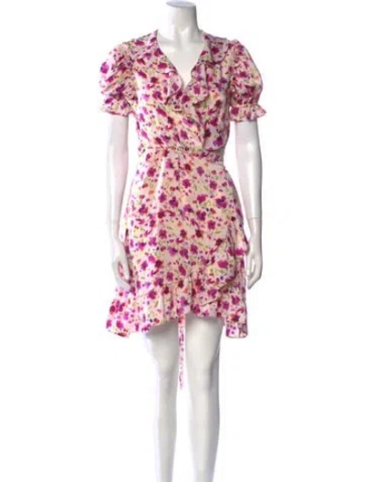 Pre-owned Misa Floral Print Mini Dress In Pink