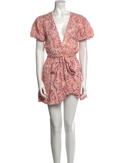 Pre-owned Misa Floral Print Mini Dress In Pink