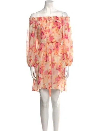 Pre-owned Misa Floral Print Mini Dress In Pink