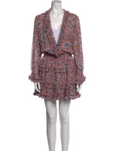 Pre-owned Misa Floral Print Mini Dress In Pink