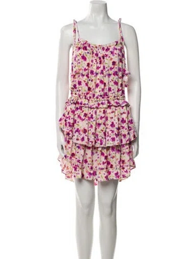 Pre-owned Misa Floral Print Mini Dress In Pink