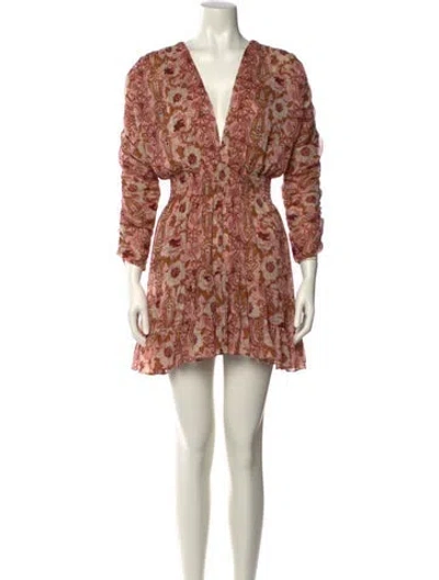 Pre-owned Misa Floral Print Mini Dress In Pink