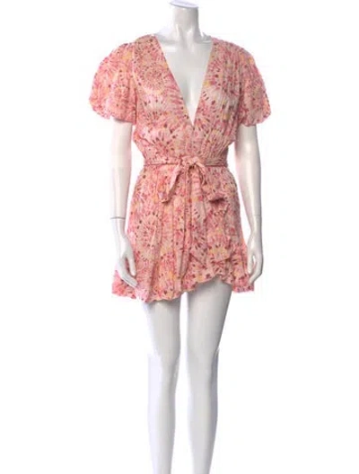 Pre-owned Misa Floral Print Mini Dress In Pink