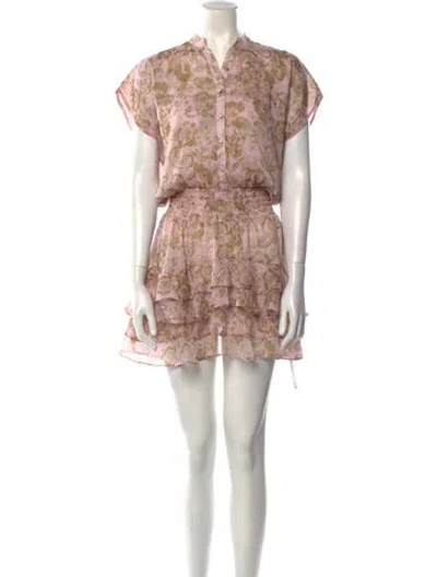 Pre-owned Misa Floral Print Mini Dress In Pink