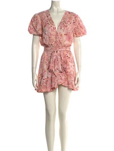 Pre-owned Misa Floral Print Mini Dress In Pink